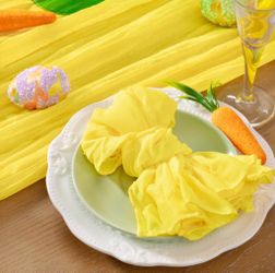 DeZerlor 50 Pack Lemon Yellow Cheesecloth Napkins Summer Cloth Napkins Set Of 50 Dinner Napkins Bulk 21x21 Inches For Wedding Bridal Shower Baby Showe