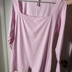 Skims Picot Long Sleeve Onesie 