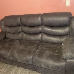 Brown suade  sofa