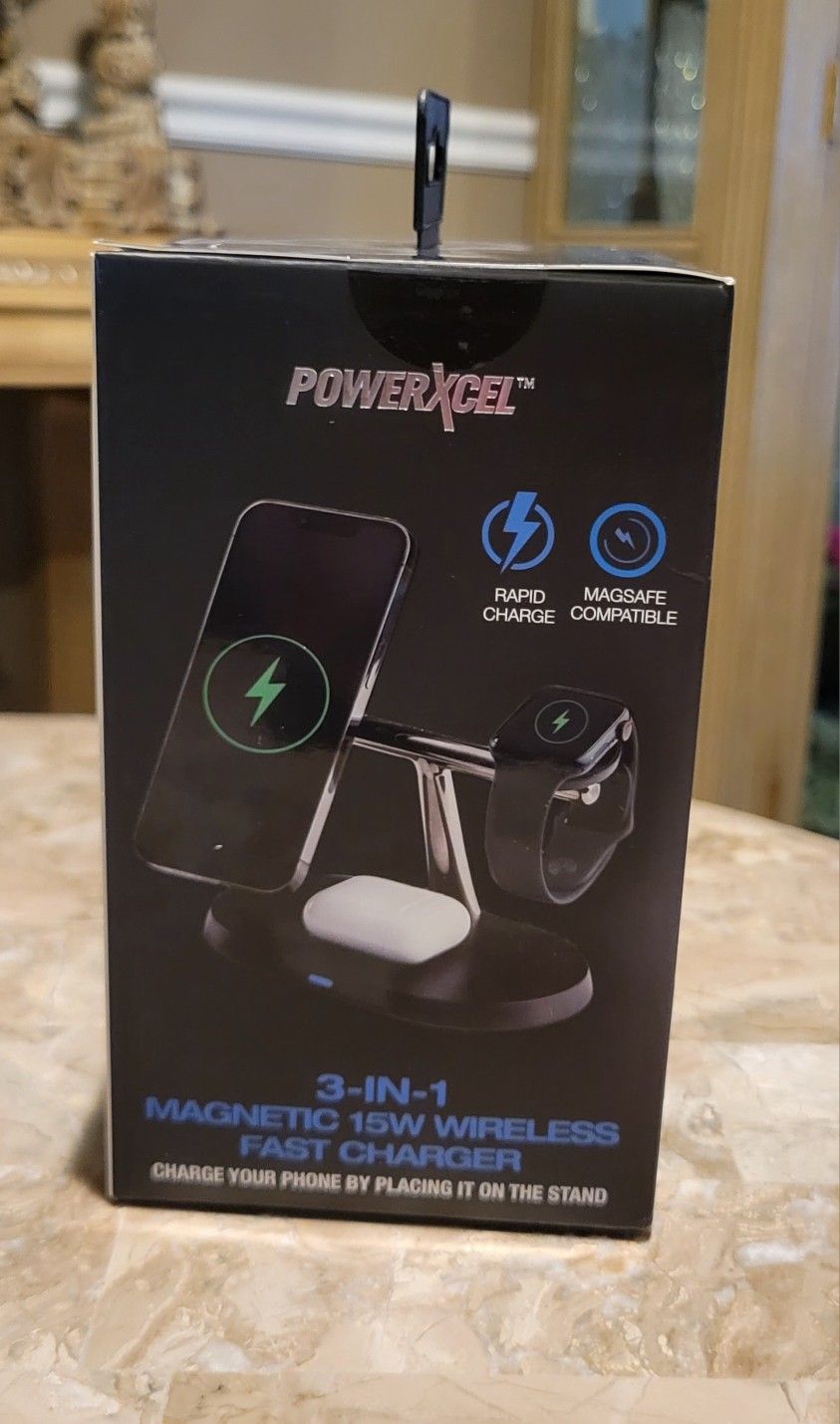 3 - IN -1 MAGNETIC 15W WIRELESS FAST CHARGER