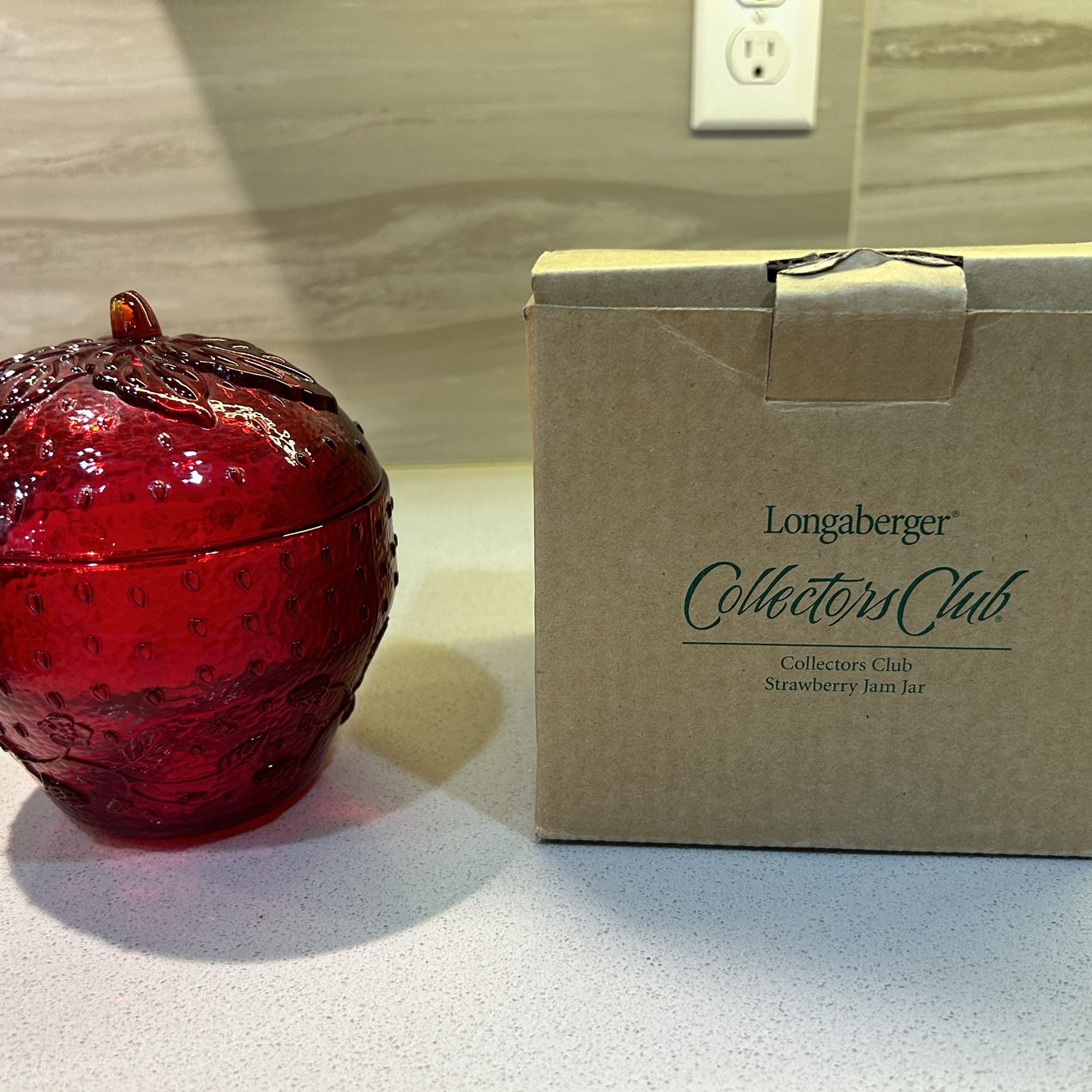 Longaberger Collector’s Club Red Strawberry Jam Jar