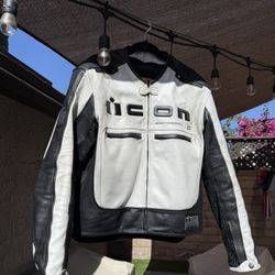 ICON Leather Riding Jacket Sz L