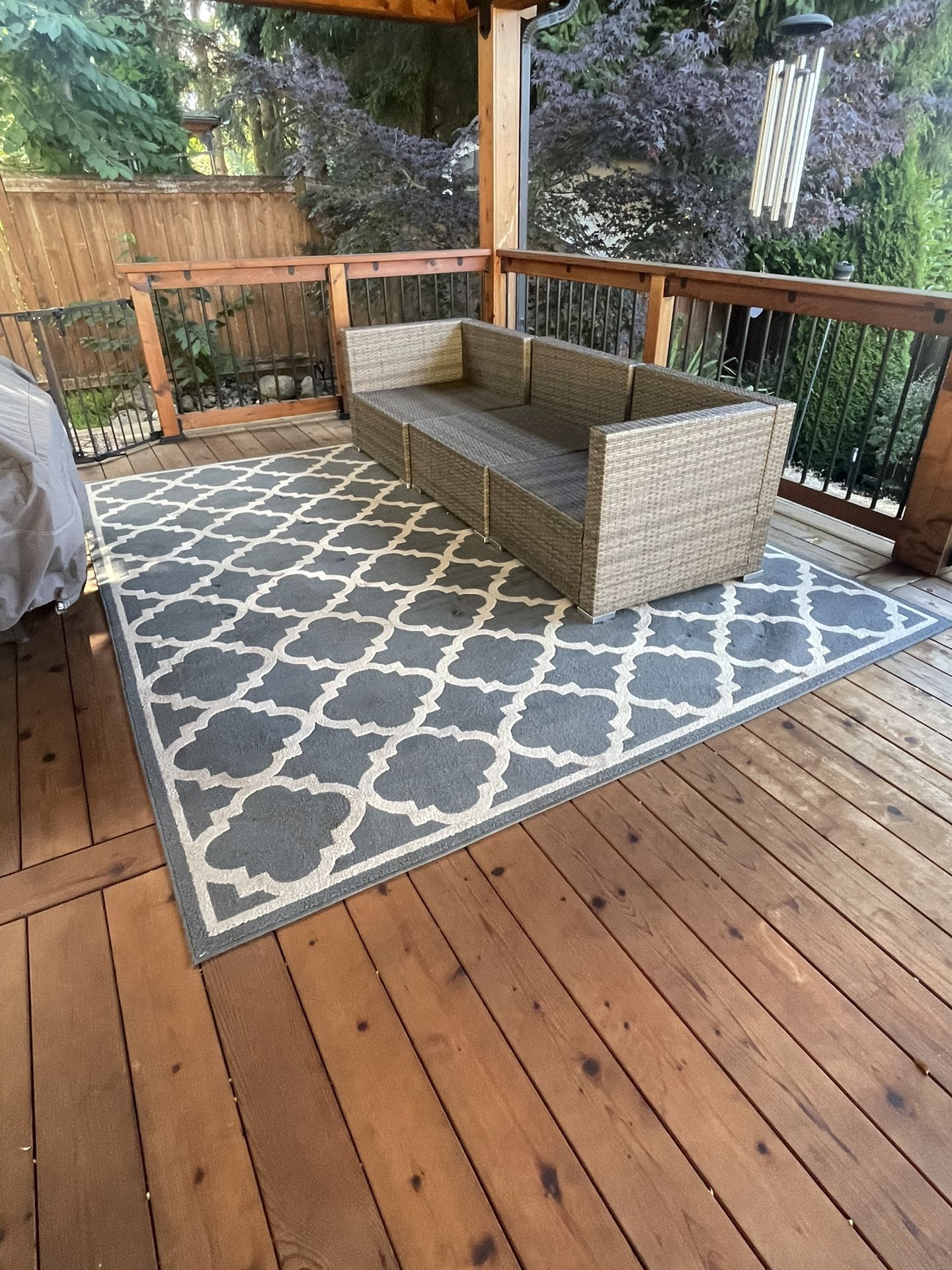 2 Patio Rug And 10 Throw Pillows ONLY
