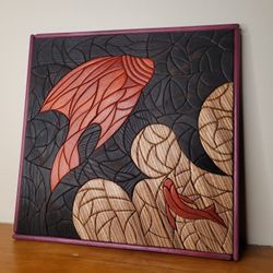 Wooden Fish mosaic wall art