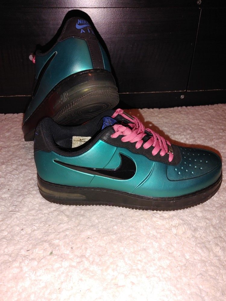 air force 1 foamposite,teal,size 8