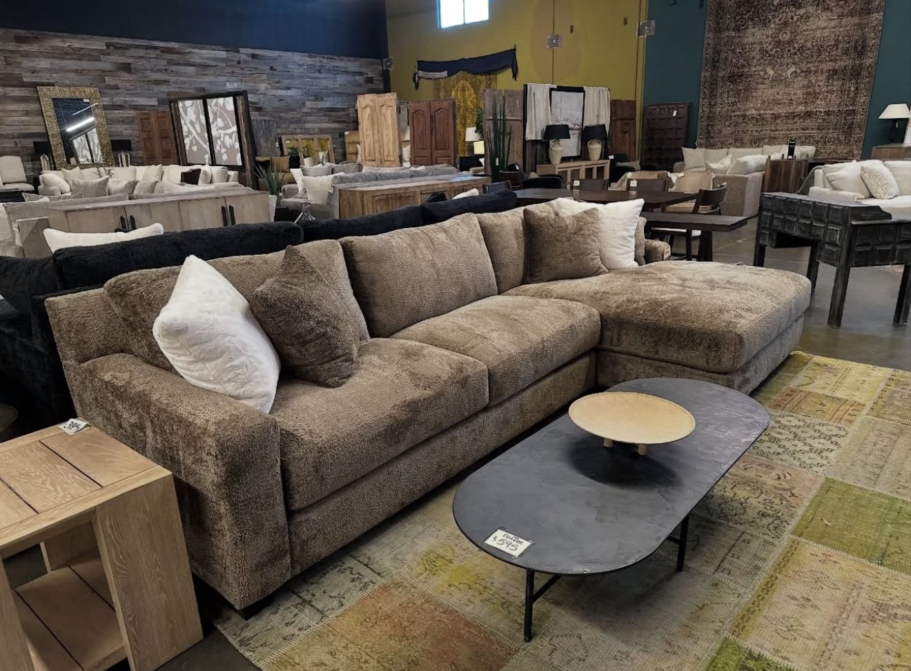 Beautiful Brown Sectional, Loveseat With Chaise , No Credit Needed