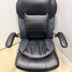 Ergonomic High-Back Office Chair with Flip-Up Arms and Lumbar Support, 29.5"D x 27.5"W x 44.75"H, Black