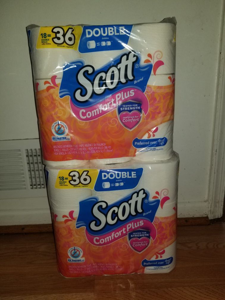 2 Scott paper tissue 18 rolls