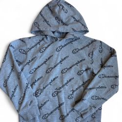 Unisex Boys Classic Gray Champion  Pullover Hoodie Sweater Size Medium