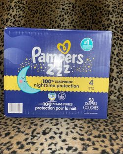 Box of 58 pampers  nighttime protection size 4 $25