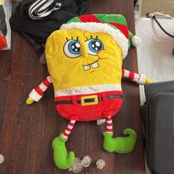 Christmas Elf  Sponge Bob Plush 