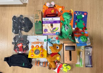 Dog Toys, Treats, and Grooming Tools