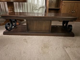 Solid Wood Table with front Cabinets
