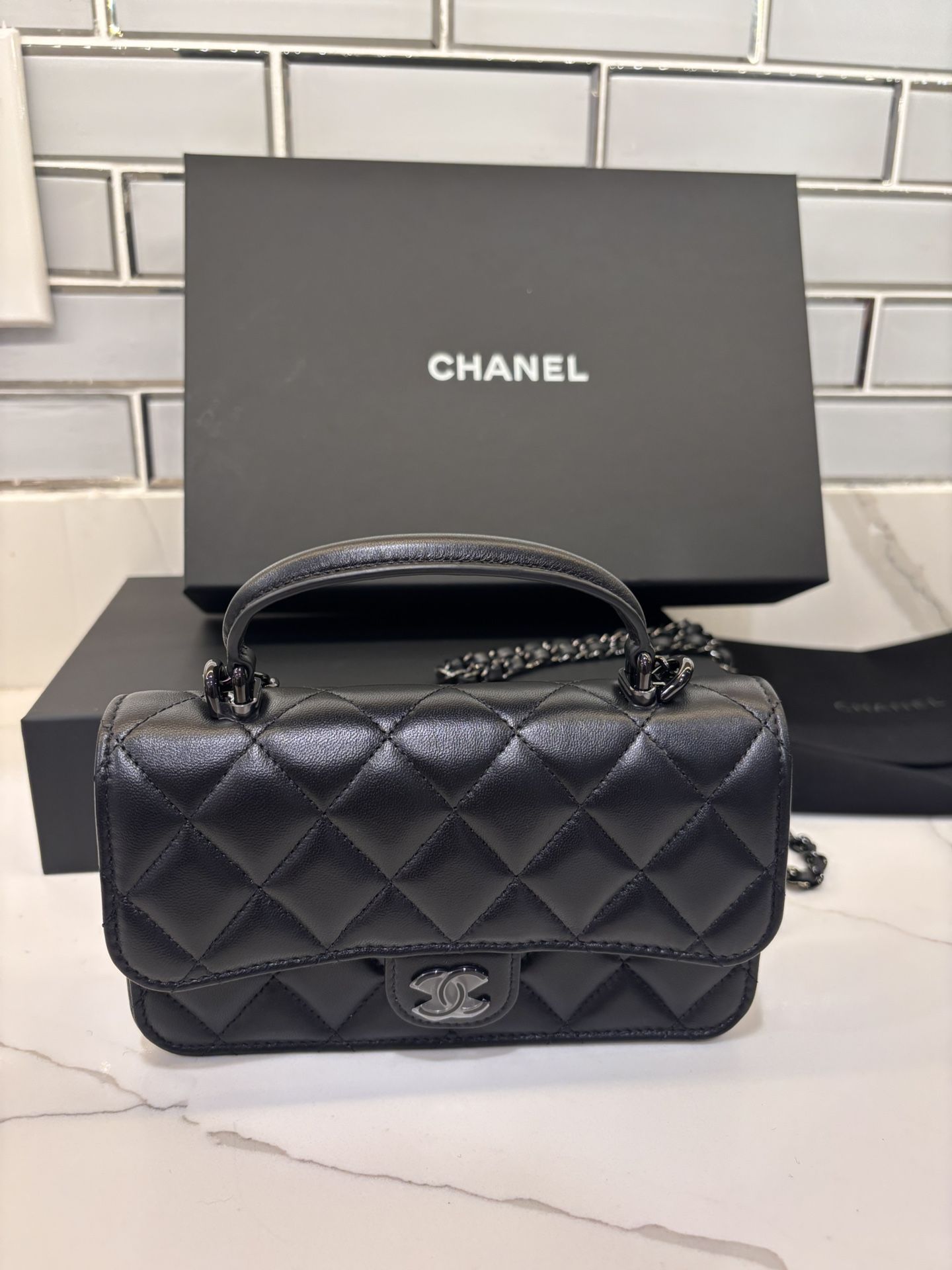 Chanel Quilted Lambskin Cell Phone Holder (NEW,UNUSED!)