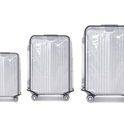 3 Pieces Clear PVC Suitcase Cover Luggage Cover Suitcase Cover Set for 3 Luggage Covers for Suitcase (20-24-28Inch)