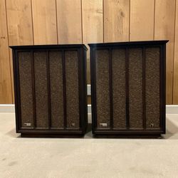 Vintage 1960’s The Fisher XP-10 Conselette Floor Standing Speakers Real Walnut Veneer Pair 