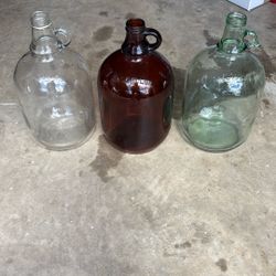 Antique One Gallon Glass Jugs 3 Of Them