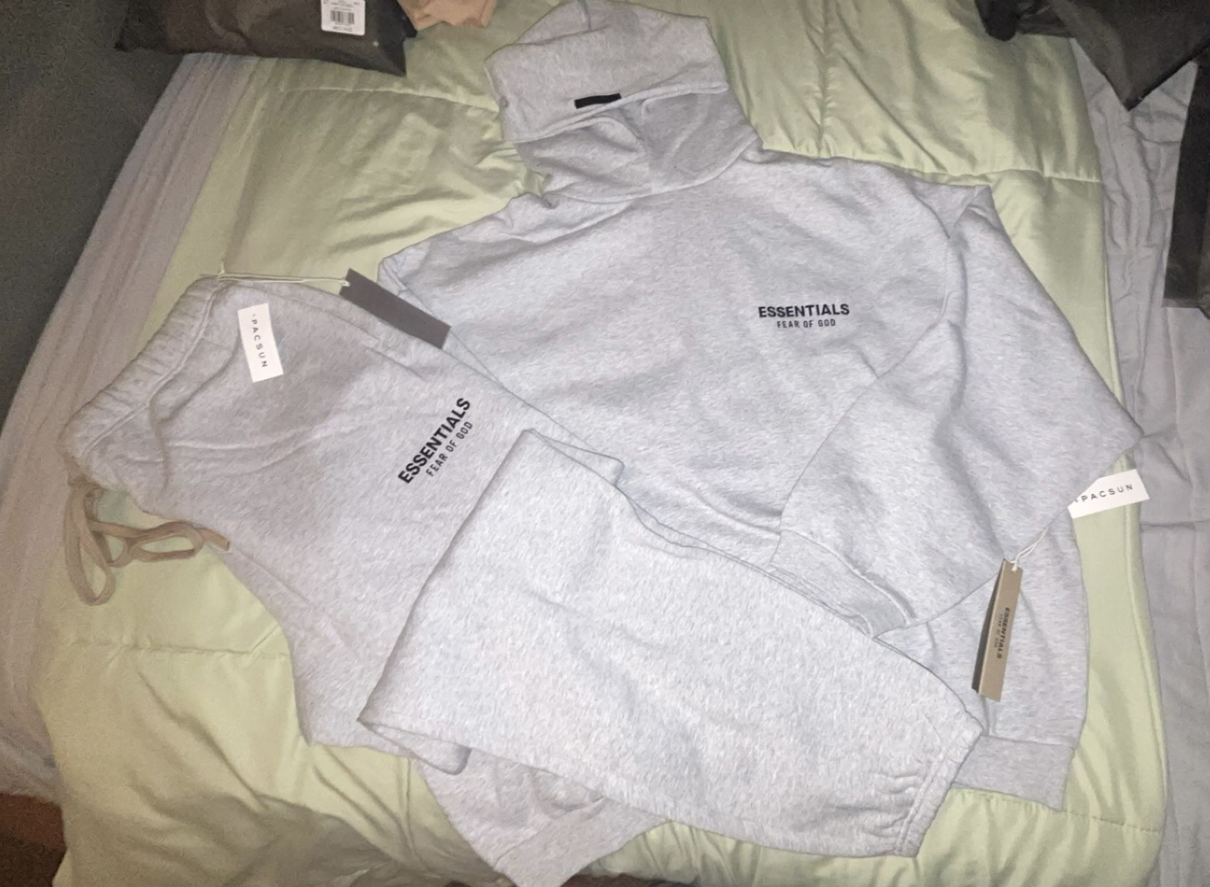 NWT ESSENTIALS LIGHT HEATHER GREY SWEATSUIT XL