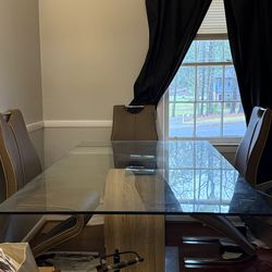 4 piece glass dining room table