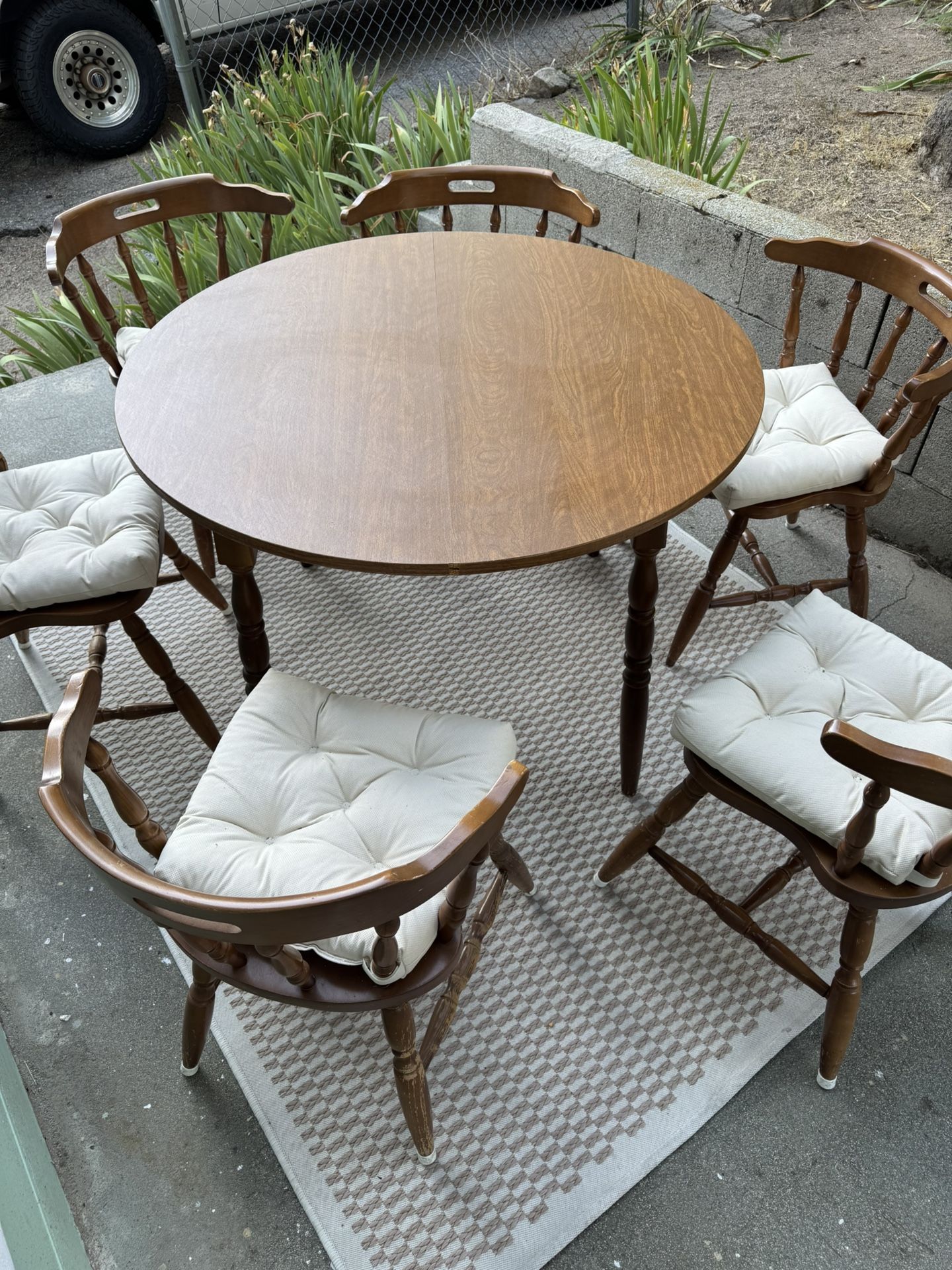 Wooden Table And Six Chairs