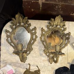 Antique Boho Mirror Candle Holder 