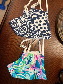 Lilly Pulitzer Brand New Set of 2 Pretty Floral Design Washable Face Masks