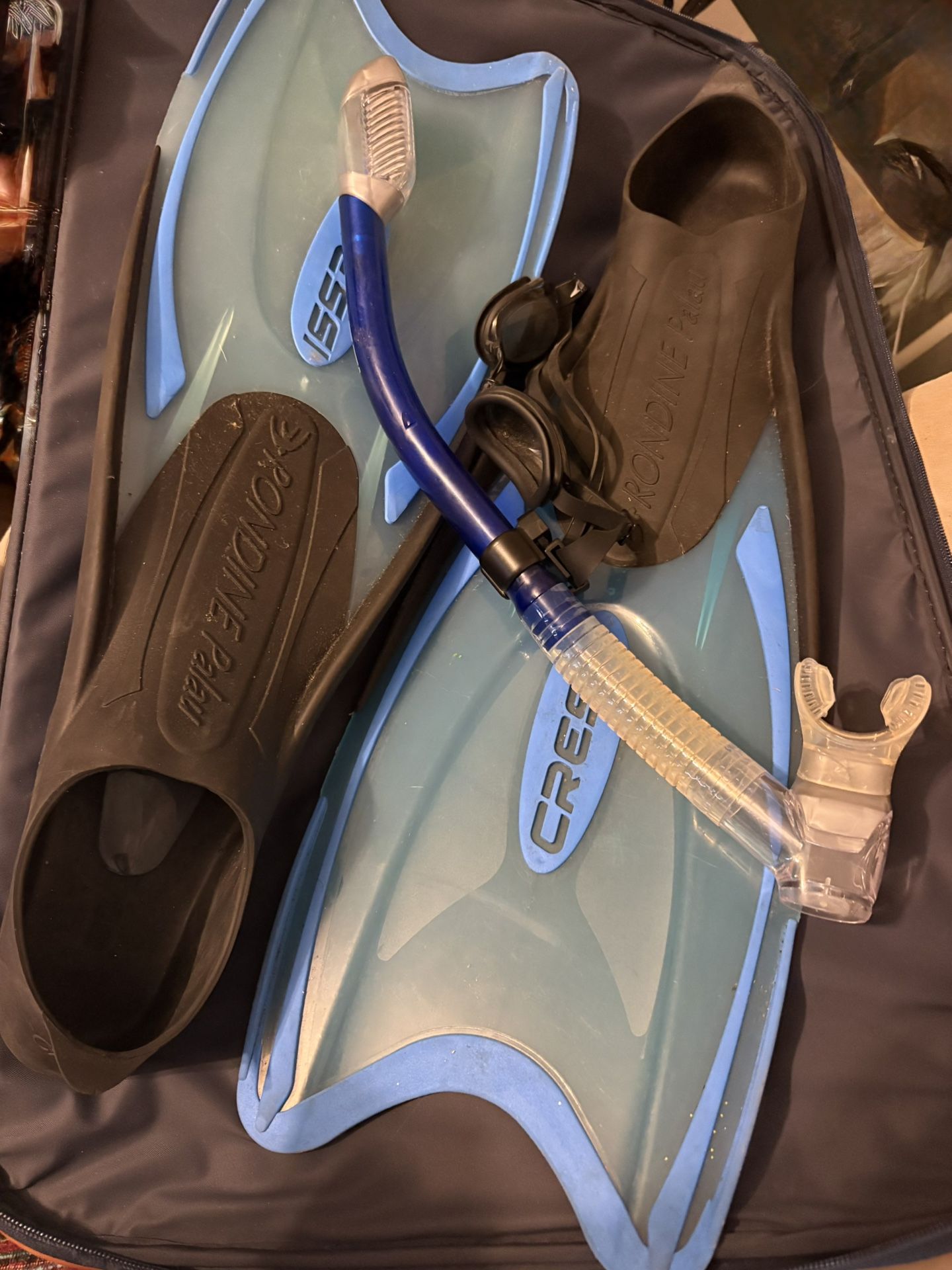 Cressi Fins + Snorkel & Speedo Goggles