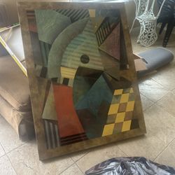 Richard Hall Abstract Lacquered Print Size Pending Large