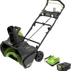 Greenworks 80V (75+ Compatible Tools) 20” Brushless Cordless Snow Blower, 2.0Ah Battery and Charger Included