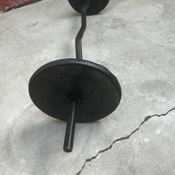 New EZ Curl Bar With 50lbs Standard Weight 