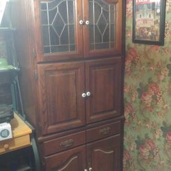 Antique Wooden Vintage Cabinet Armoire Storage Drawers