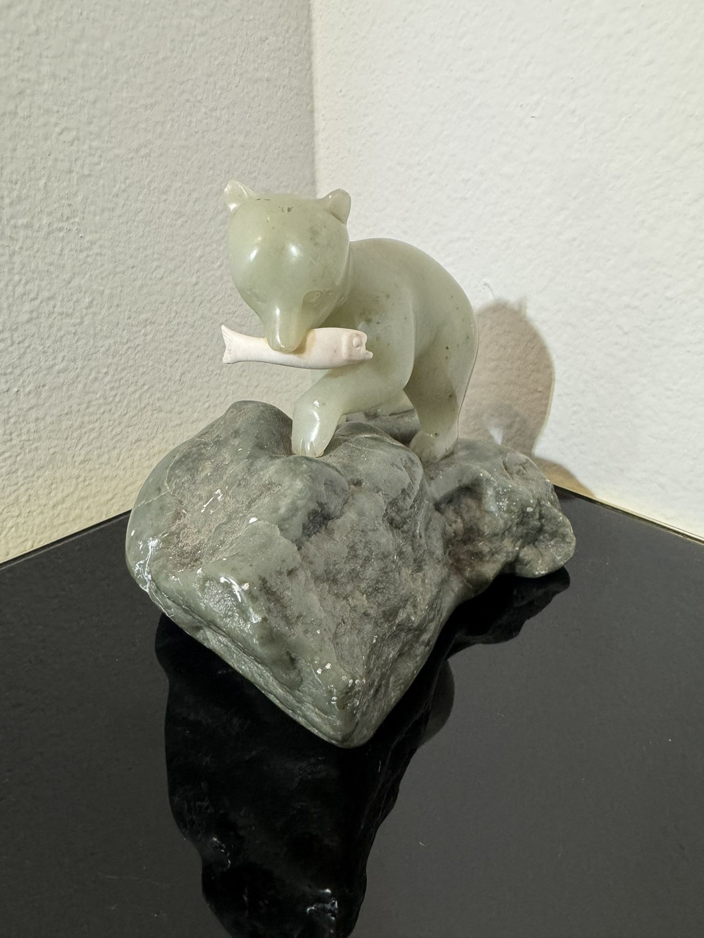LARGE RUSSIAN CARVED JADE BEAR