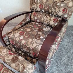 Extremely Comfortable Like New Upholstered 3-Position Recliner Chair With Wood Trim Armrests And Legs *All Reasonable Offers Considered*