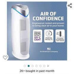 White Air Purifier with HEPA 13 Filter, Removes 99.97% of Pollutants, Covers Large Room