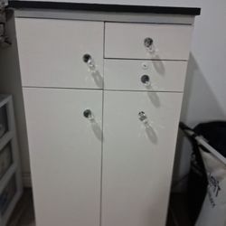 Wood Cabinet With Door And Drawers And Shelves 