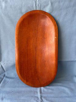 Oval wooden serving tray