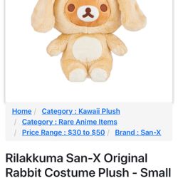 Rilakkuma San-X Original Rabbit Costume Plush - Small