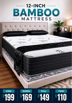 BRAND NEW 12 INCH ALL FOAM MATTRESS/TWIN $110/FULL $149/QUEEN $169/KING $199:FAST DELIVERY