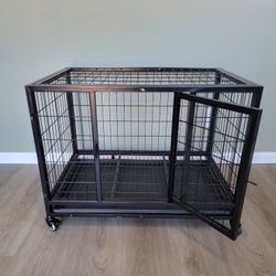 36” Medium Dog Crate Cage With Locking Caster Wheels (New) 📦 