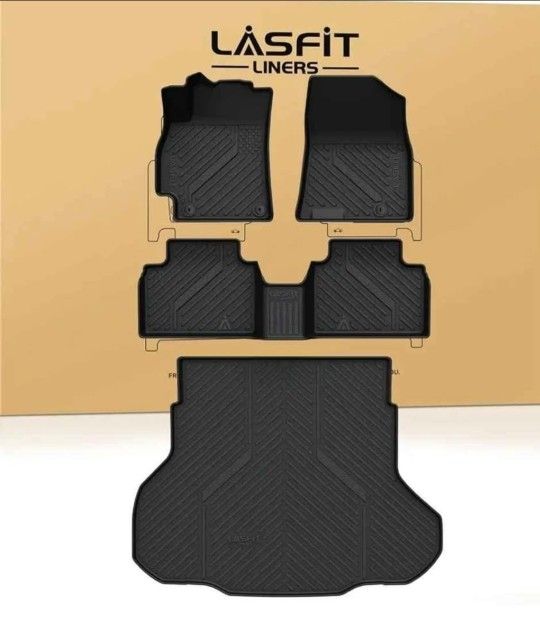 Floor Mats And Cargo Mats For Kia K4 2025, Full Set Car Mats And Trunk Mats Black