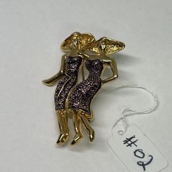 PRETTY LADIES GOLD TONE BROOCH  ESTATE FIND JEWELRY VINTAGE TO FASHION  ⭐️⭐️⭐️⭐️⭐️