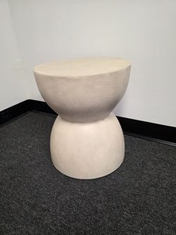 Faux Stone Hourglass Accent Table