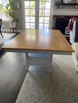 Farmhouse Dining Table with Storage Base