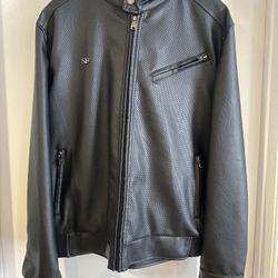 Leather Jacket, Superlative Fashion Men’s Large Silk Liner