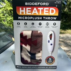 Biddeford Heated Microplush Throw 50”x62”