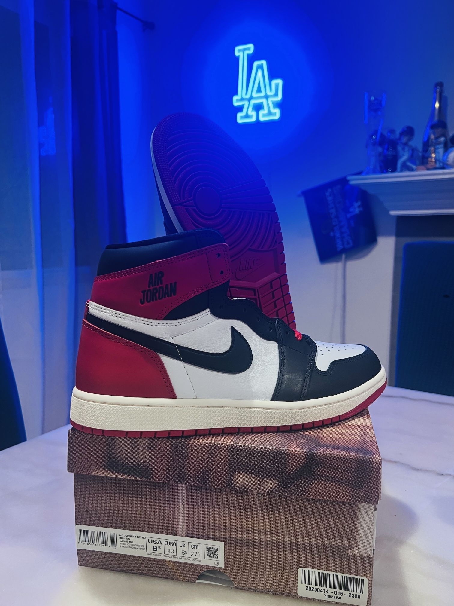Nike Air Jordan 1 High OG Black Toe Reimagined 9.5