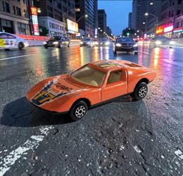 Yatming #17 Turbo Orange Lamborghini Miura Decal Tomica-sized Die-Cast 1:64 Toy. 
This item is a vintage Yatming 1:64 scale die-cast toy car replicati