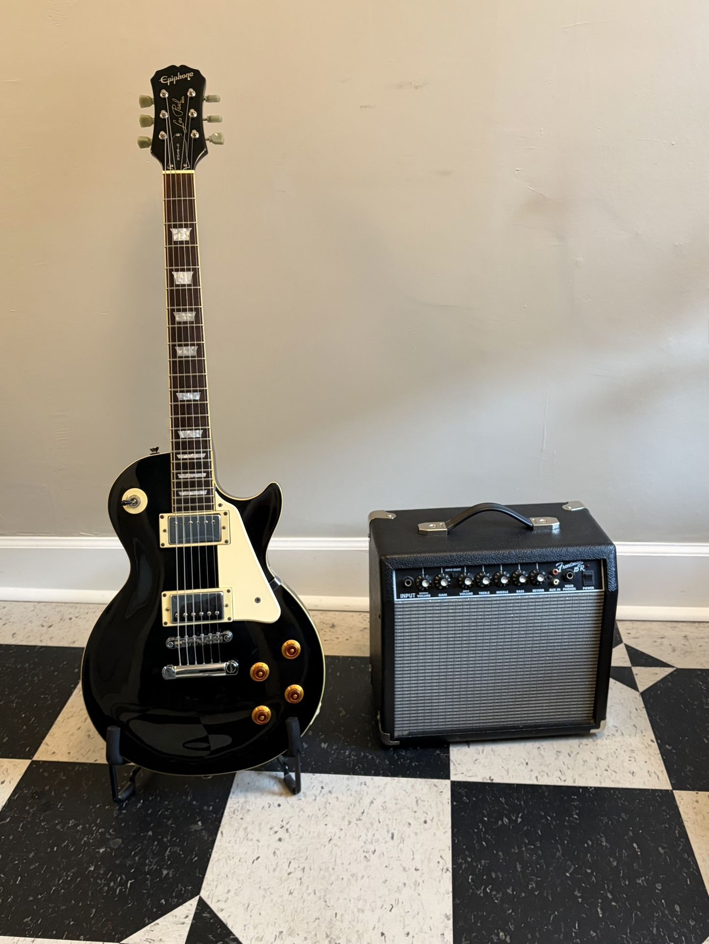 EPIPHONE LES PAUL STANDARD w/ FENDER FRONTMAN 15R