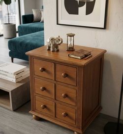 Traditional Solid Wood Side Table / Apothecary-Style Nightstand