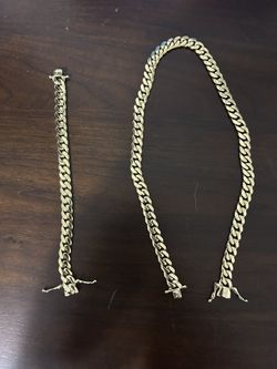 Cubin Link Set With 14k Stamp